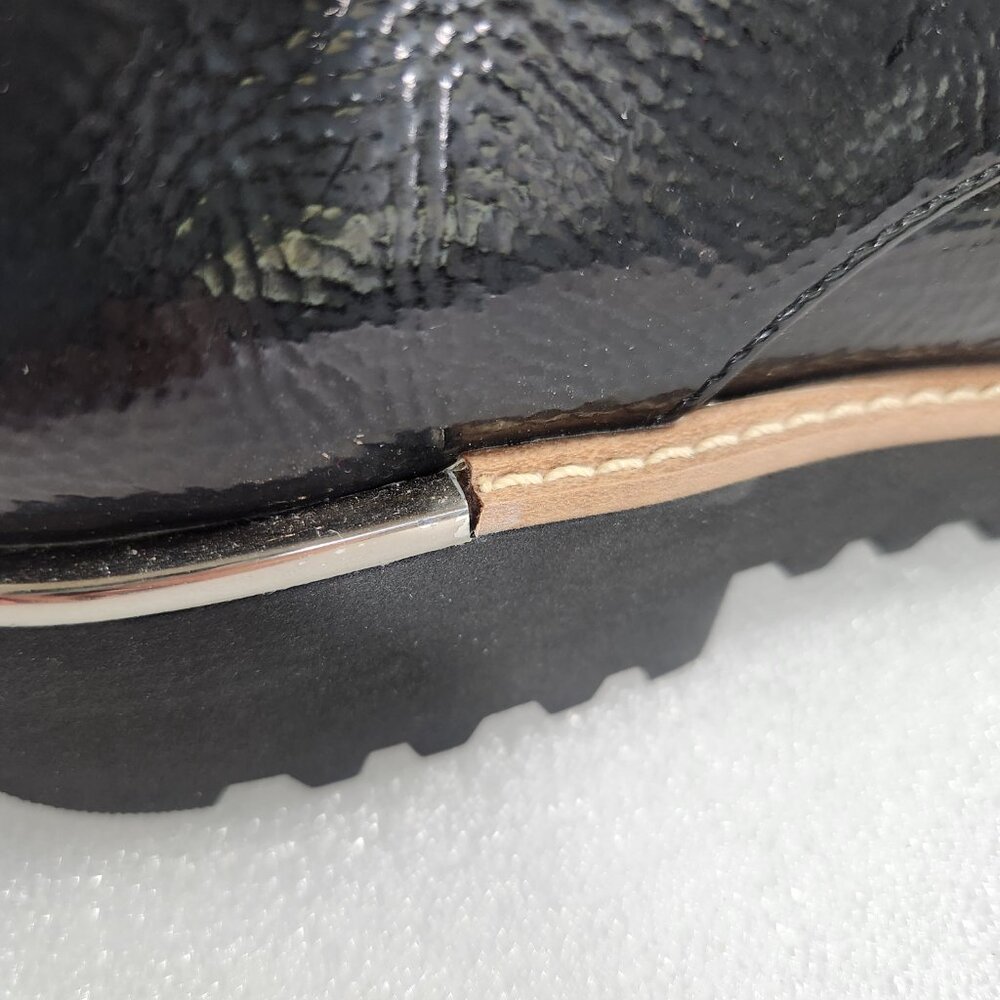 FRANCO SARTO Charles Pebbled Patent Lace-Up Loafers Size 7.5M - Picture 6 of 15